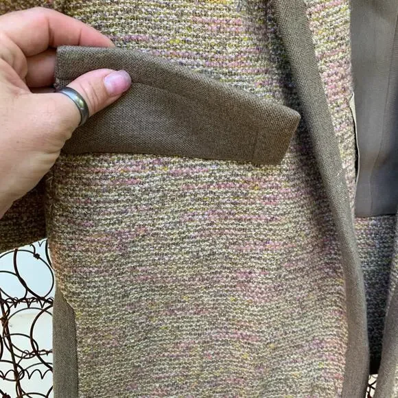 Vintage Lilli Ann Paris open front tan wool jacket